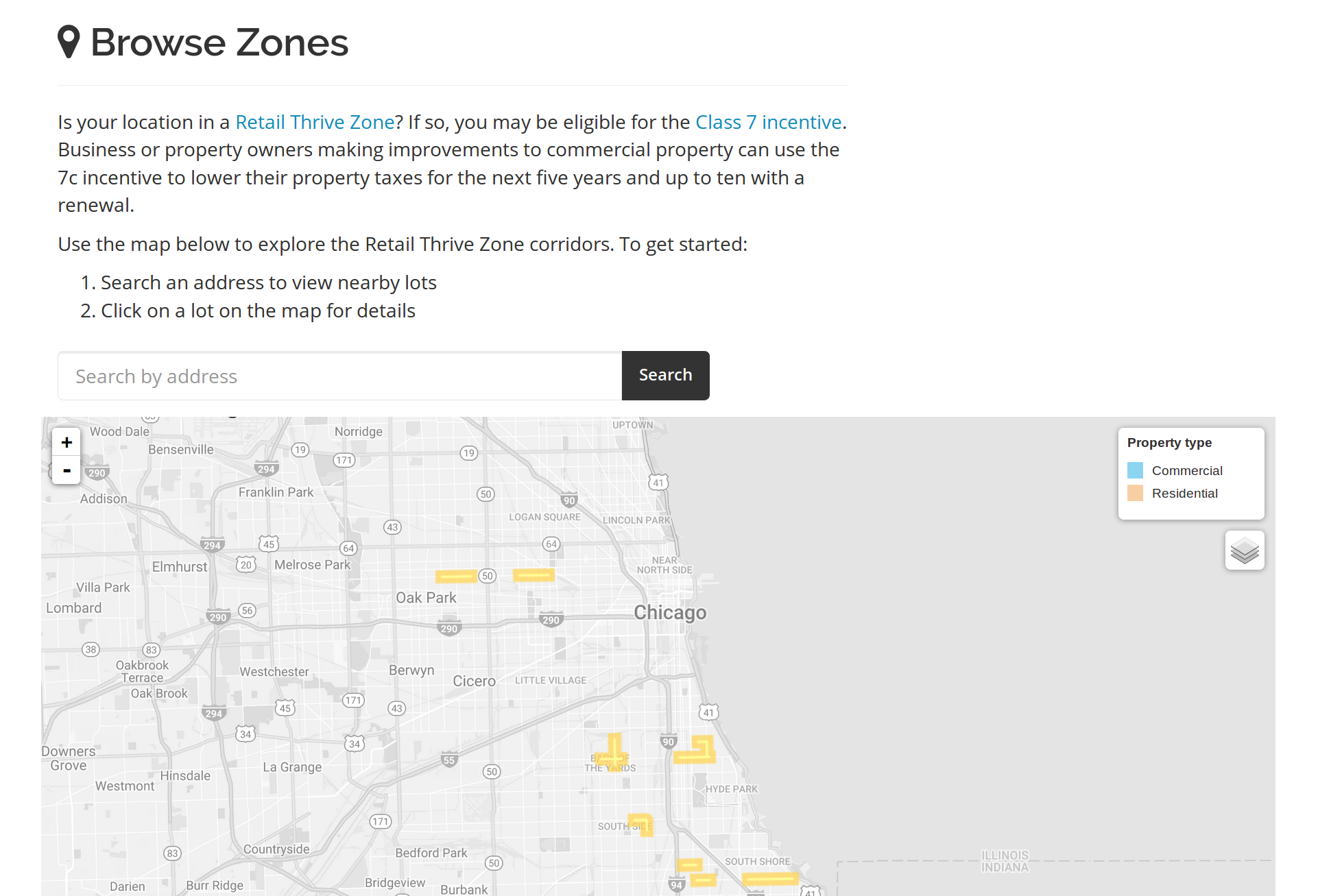 Browse eligible zones